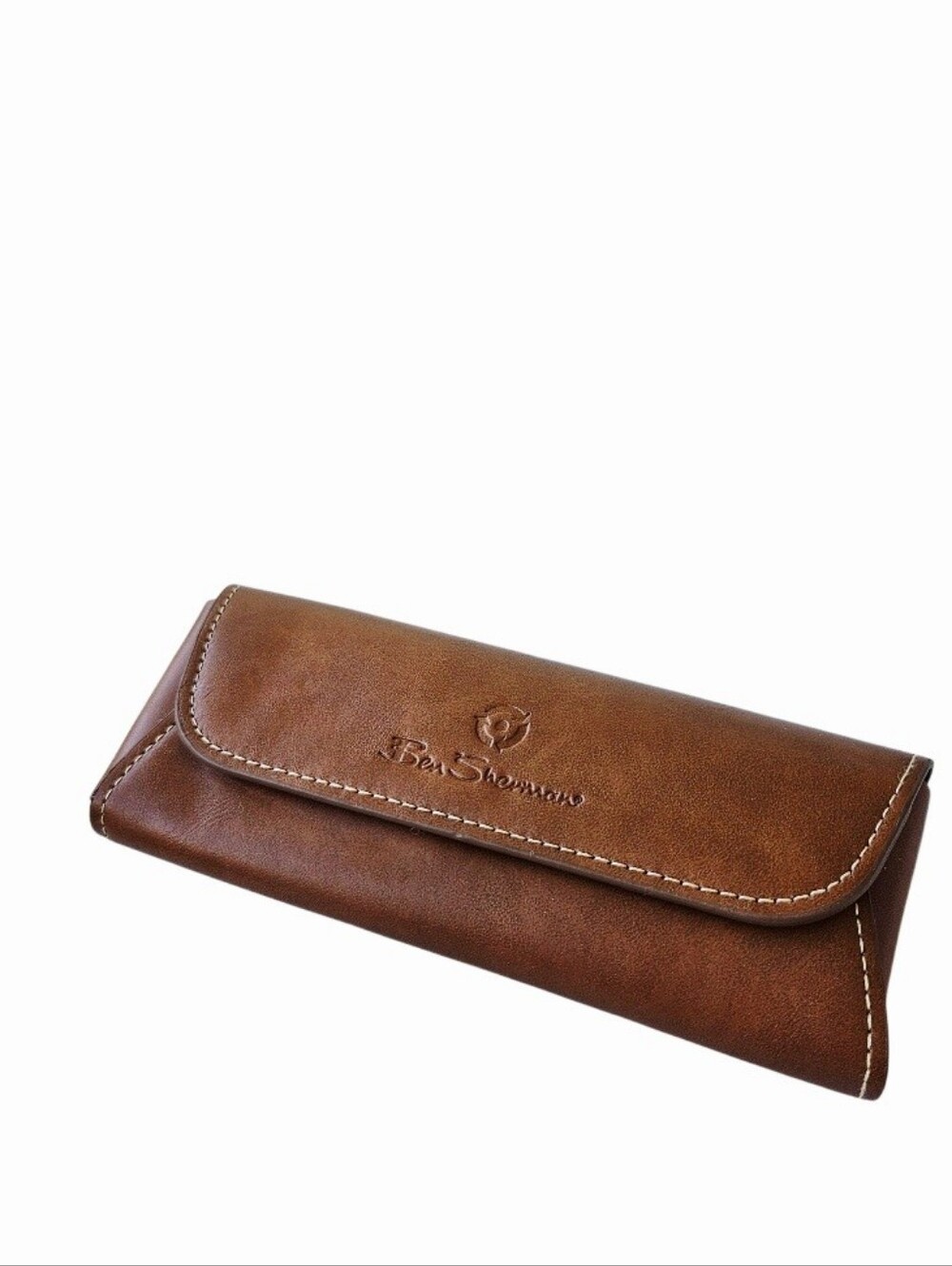 Ben Sherman Brown Leather Sunglasses Case with Contrast Stitching - Picture 6 of 7